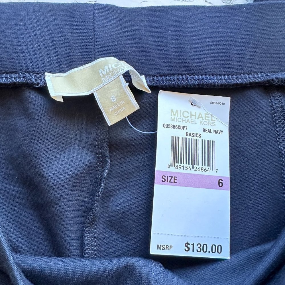 Michael Michael Kors Ankle Zip Pants in Real Navy, NWT, sz 6 - Picture 5 of 5